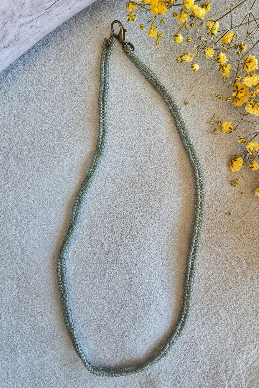Salty Tides Necklace in Transparent Turquoise Picasso