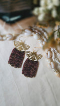 Midnight Moths Beaded Earrings
