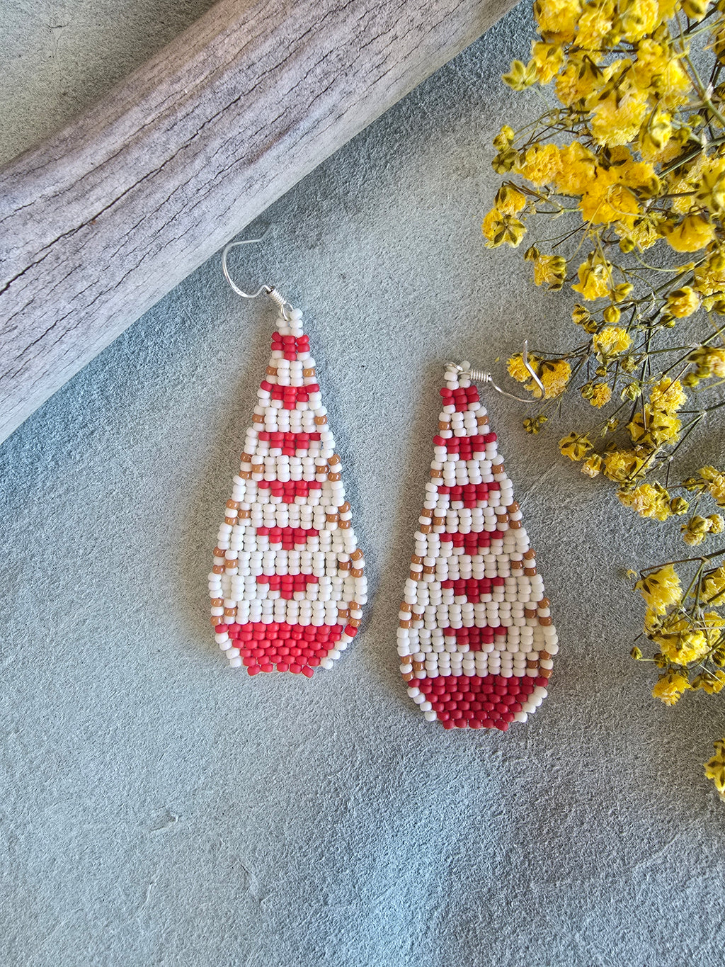 Crimson Peak Earrings in Red Coral