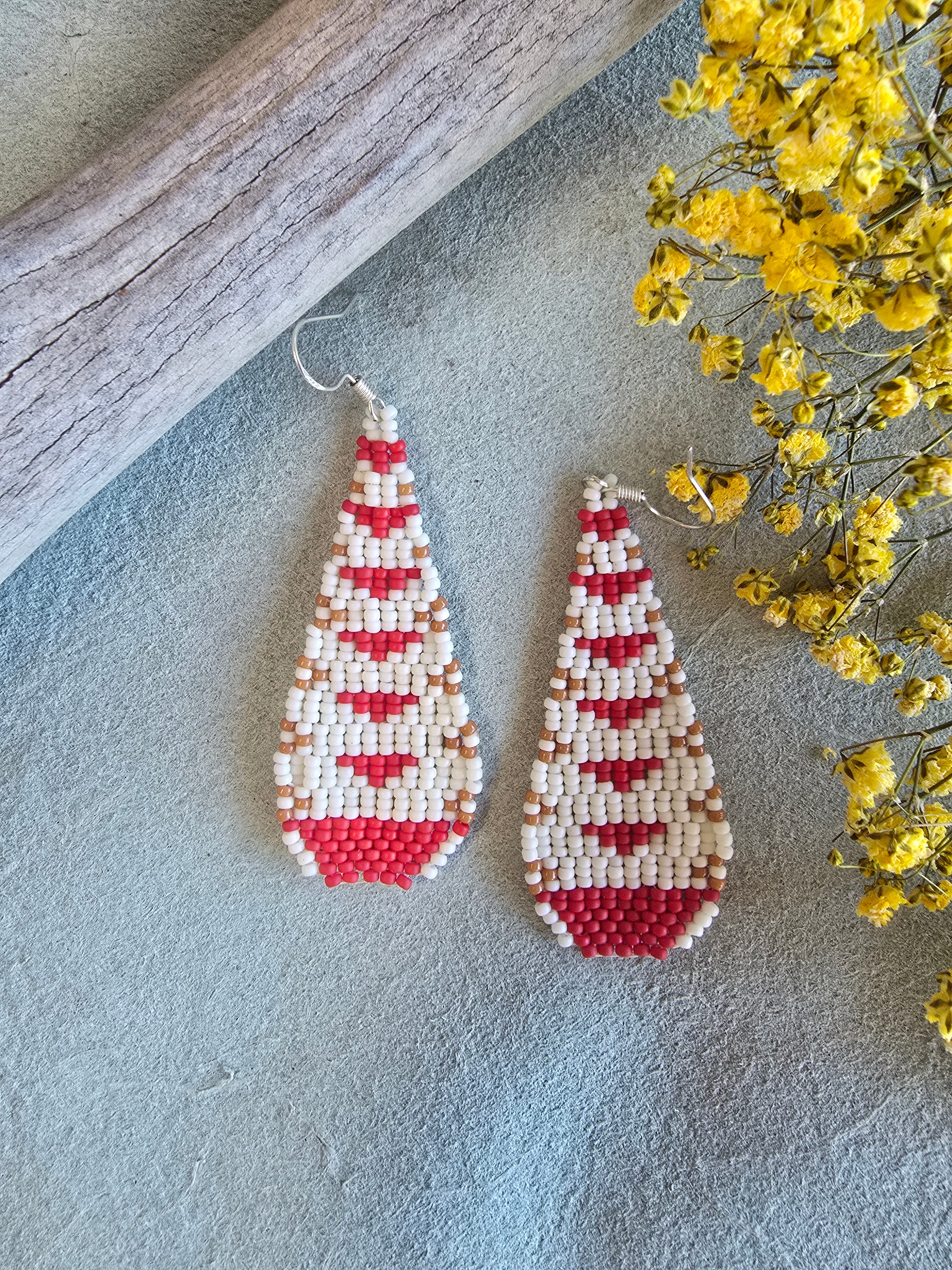 Crimson Peak Earrings in Red Coral