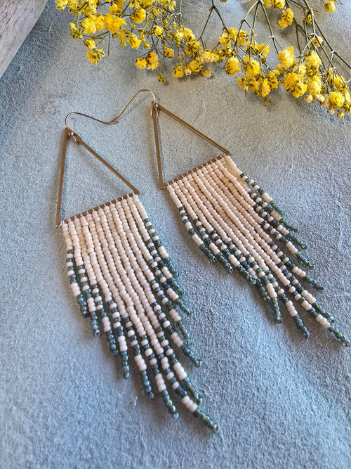 Canyon Fringe Earrings in Transparent Turquoise Picasso
