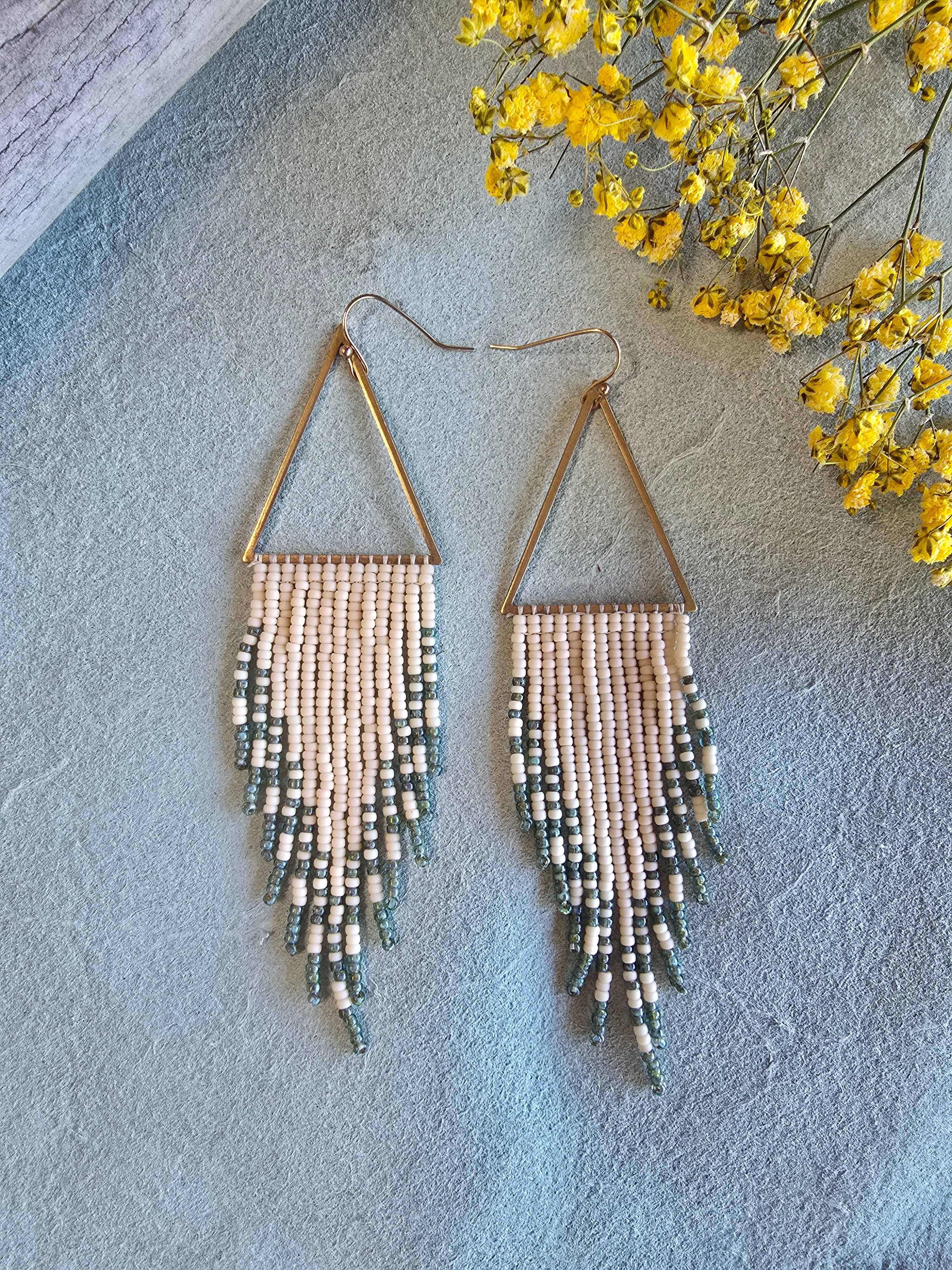 Canyon Fringe Earrings in Transparent Turquoise Picasso