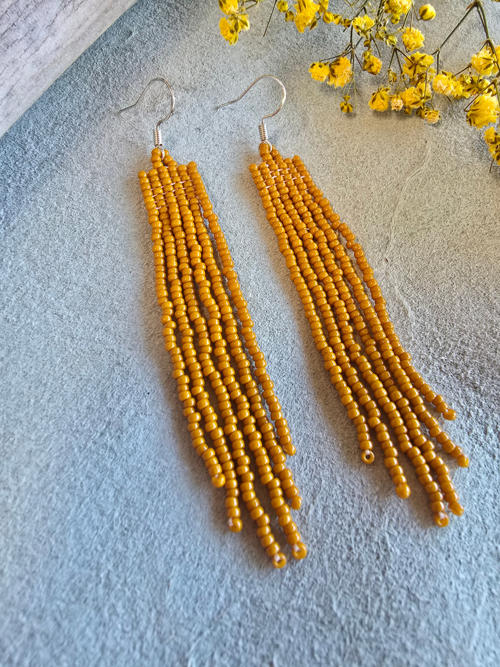 Mesa Fringe Earrings in Mustard