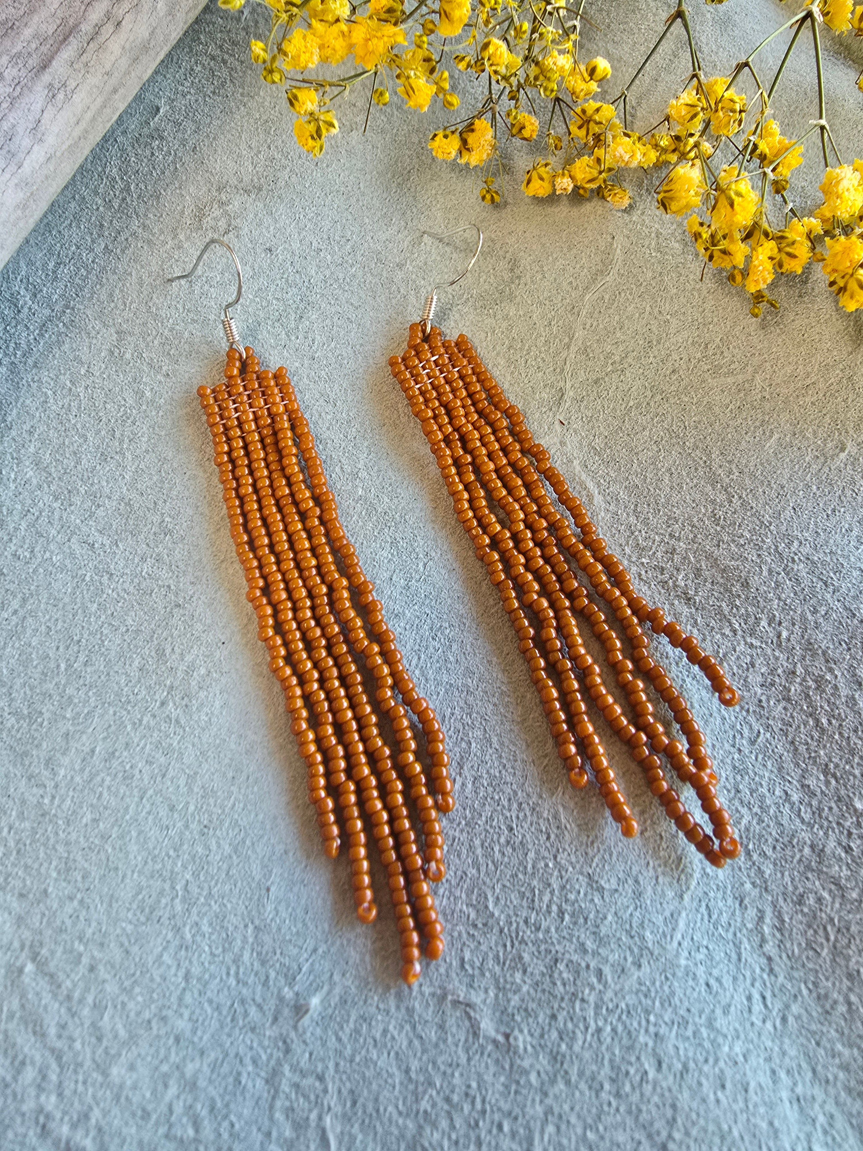 Mesa Fringe Earrings in Orange