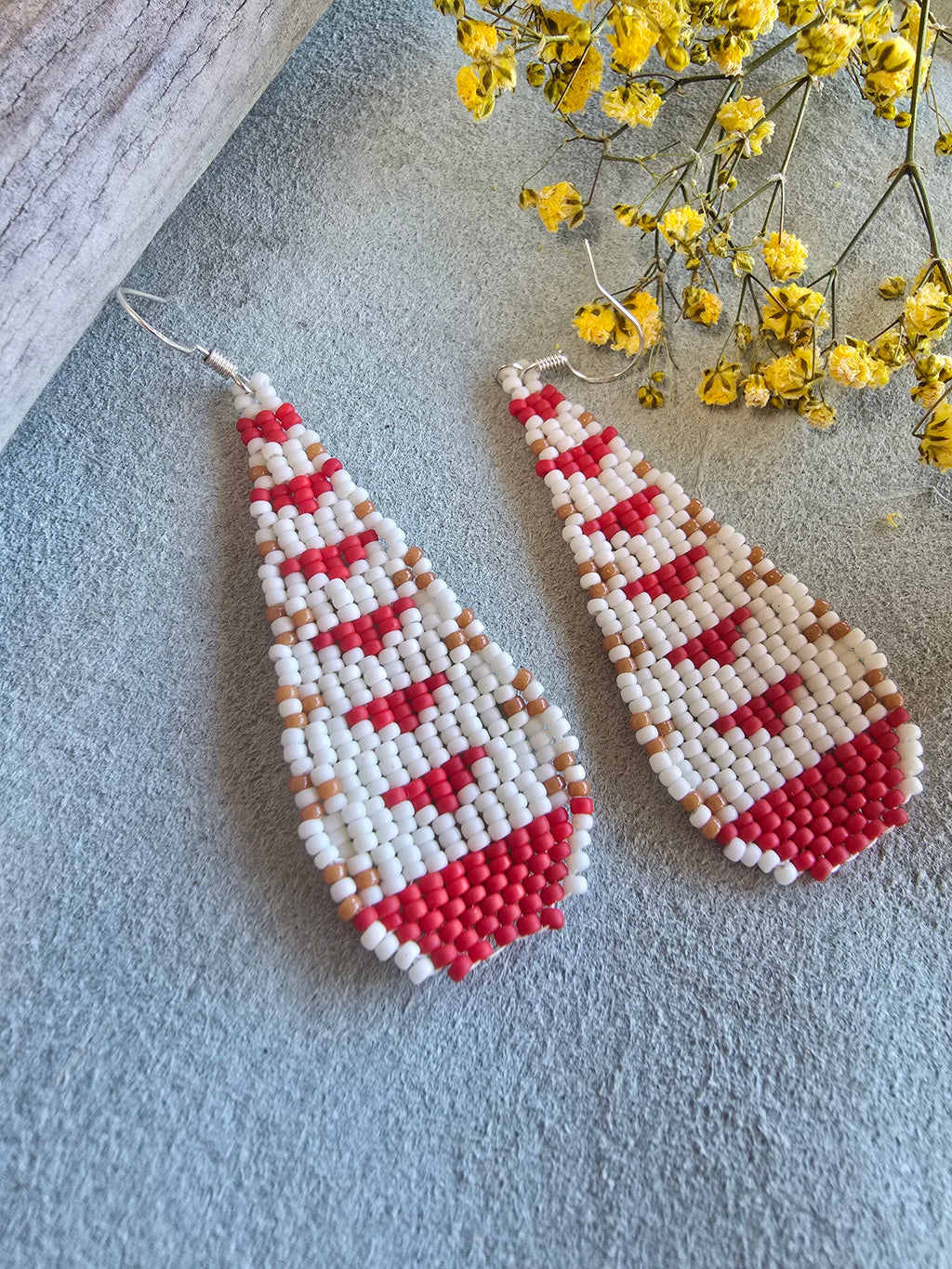 Crimson Peak Earrings in Red Coral